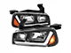 Switchback Sequential LED Bar Factory Style Headlights; Matte Black Housing; Clear Lens (06-10 Charger w/ Factory Halogen Headlights)