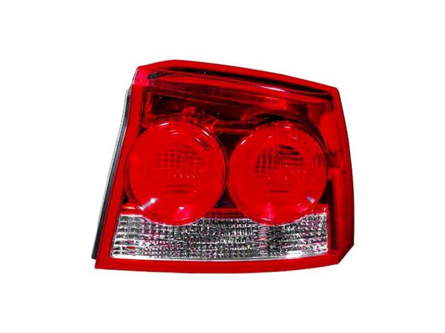 CAPA Replacement Tail Light; Chrome Housing; Red/Clear Lens; Passenger Side (09-10 Charger)