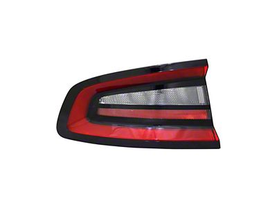 CAPA Replacement Tail Light; Black Housing; Red/Clear Lens; Driver Side (15-23 Charger)
