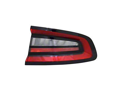 CAPA Replacement Tail Light; Black Housing; Red/Clear Lens; Passenger Side (15-23 Charger)