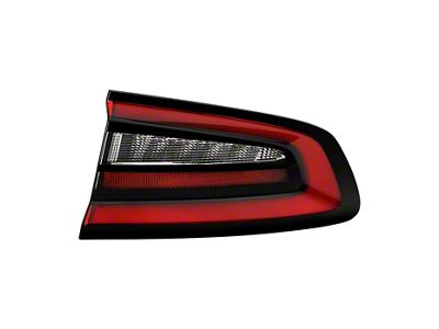 Tail Light; Black Housing; Red Clear Lens; Passenger Side (15-23 Charger)