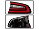 Tail Light; Black Housing; Red Clear Lens; Passenger Side (15-23 Charger)