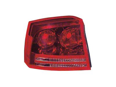 OE Certified Replacement Tail Light; Chrome Housing; Red/Clear Lens; Driver Side (06-08 Charger)