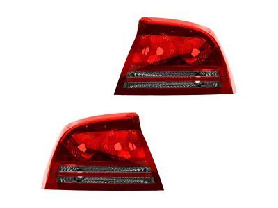 Tail Lights; Chrome Housing; Red Lens (06-08 Charger)