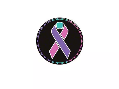 Thyroid Cancer Ribbon Rated Badge (Universal; Some Adaptation May Be Required)