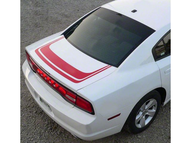 Trunk Accent Rear Stripes; Gloss Black (19-23 Charger)