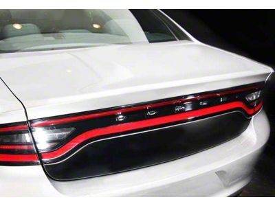 Trunk Deck Blackout Decal Stripe; Gloss Red (15-18 Charger)