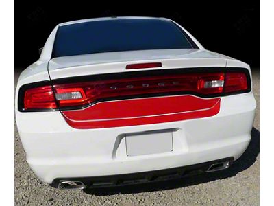 Trunk Deck and Rear Blackout Stripes; Gloss Red (15-18 Charger)