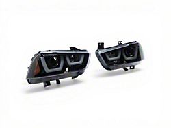 U-Bar Halo Projector Headlights; Jet Black Housing; Clear Lens (11-14 Charger w/ Factory Halogen Headlights)