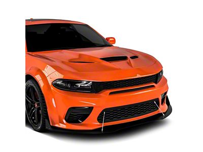 VR3 Front Bumper Lip Splitter; Satin Black Ice Vinyl (20-23 Charger Widebody)