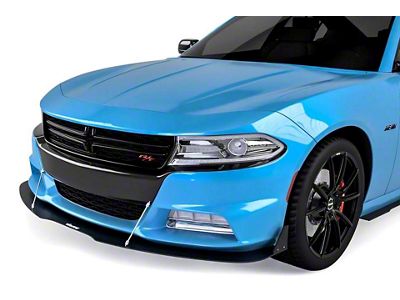 V3R Style Front Bumper Lip Splitter; Carbon Flash Metallic Vinyl (15-23 Charger, Excluding Widebody)