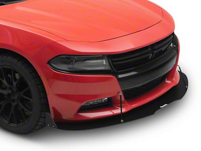 V3R Style Front Bumper Lip Splitter; Matte Black Vinyl (15-23 Charger, Excluding Widebody)