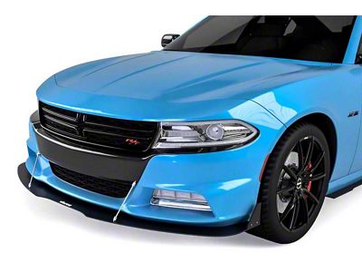 V3R Style Front Bumper Lip Splitter; Satin Black Vinyl (15-23 Charger, Excluding Widebody)