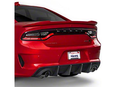 V3R Style Rear Diffuser; Gloss Carbon Fiber (20-23 Charger Widebody)