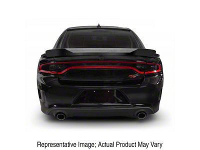 V3R Style Wicker Bill Rear Spoiler Add-On; Carbon Flash Metallic Vinyl (15-23 Charger, Excluding Widebody)