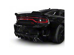 V3R Style Wicker Bill Rear Spoiler Add-On; Dry Carbon Fiber Vinyl (15-23 Charger, Excluding Widebody)