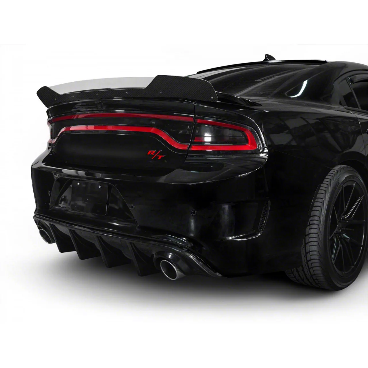 Charger V3R Style Wicker Bill Rear Spoiler AddOn; Gloss Carbon Fiber