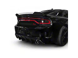 V3R Style Wicker Bill Rear Spoiler Add-On; Gloss Carbon Fiber Vinyl (15-23 Charger, Excluding Widebody)