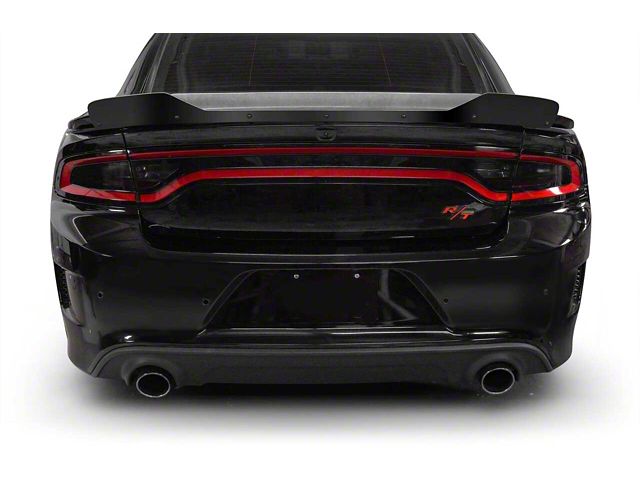 V3R Style Wicker Bill Rear Spoiler Add-On; Satin Black Vinyl (15-23 Charger, Excluding Widebody)