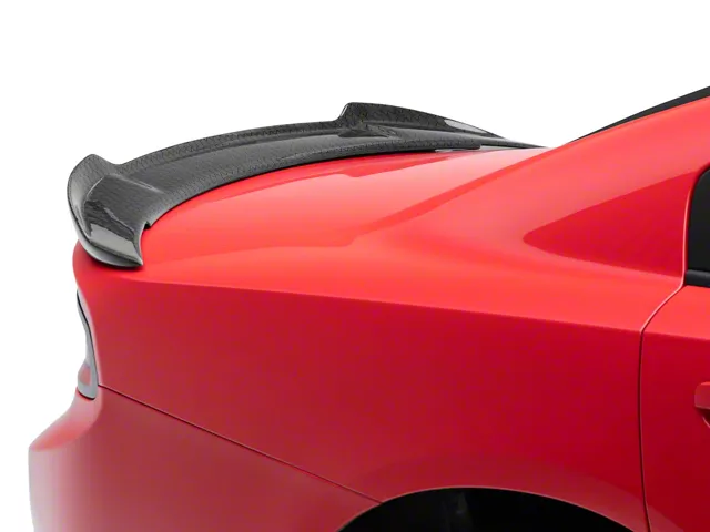 V5R Carbon Fiber Rear Wing Spoiler; Gloss Honeycomb Weave Carbon Fiber (11-23 Charger)