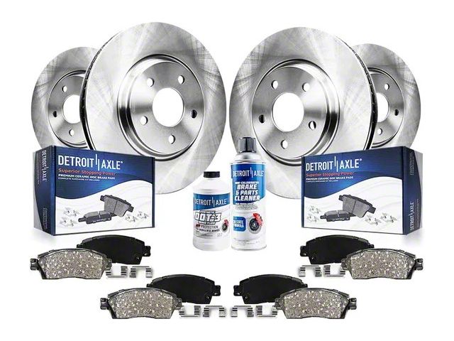 Vented Brake Rotor, Pad, Brake Fluid and Cleaner Kit; Front and Rear (06-14 Charger SRT8)