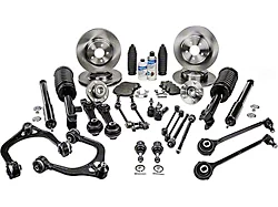 Vented Brake Rotor, Pad, Brake Fluid, Cleaner and Suspension Kit; Front and Rear (06-10 V6 RWD Charger)
