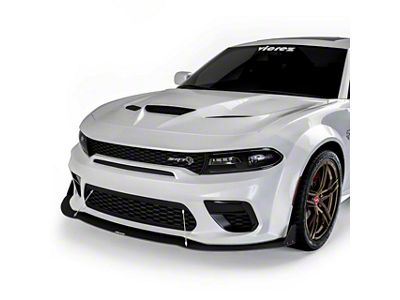 VR2 Front Bumper Lip Splitter; Carbon Flash Metallic Vinyl (20-23 Charger Widebody)