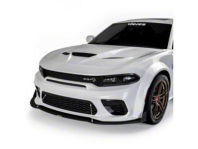 VR2 Front Bumper Lip Splitter; Gloss Black Vinyl (20-23 Charger Widebody)