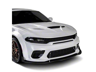 VR2 Front Bumper Lip Splitter; Satin Black Ice Vinyl (20-23 Charger Widebody)