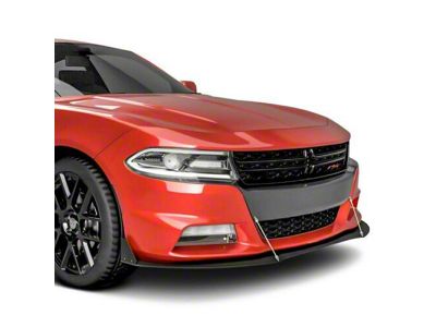 VZ3 Style Front Bumper Splitter; Carbon Flash Metallic Vinyl (15-23 Charger, Excluding Widebody)