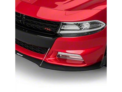 VZ3 Style Front Bumper Splitter; Dry Carbon Fiber Vinyl (15-23 Charger, Excluding Widebody)