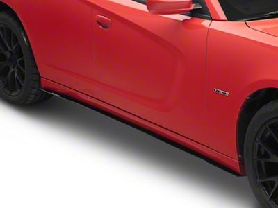 VZ3 Style Side Skirt Splitters; Gloss Black Vinyl (11-23 Charger, Excluding Widebody)