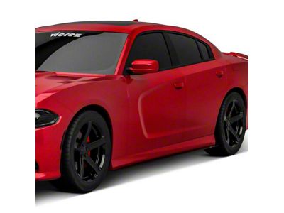 VZ3 Style Side Skirt Splitters; Satin Black Vinyl (11-23 Charger, Excluding Widebody)