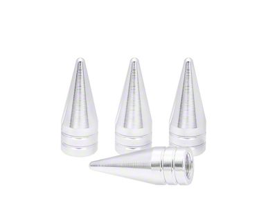 White Spike Valve Caps; 4-Pack (Universal; Some Adaptation May Be Required)