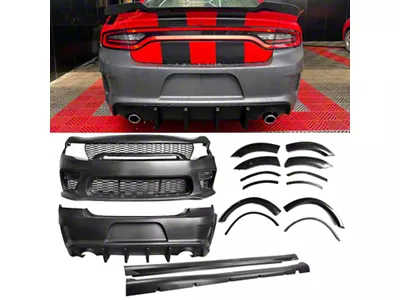 Widebody Style Conversion Body Kit; Unpainted (15-23 Charger)
