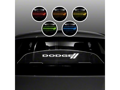 Wind Deflector with Dodge Emblem; White Lighting Kit (06-23 Charger)