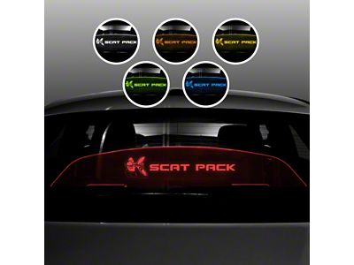 Wind Deflector with Scat Pack Logo; Red Lighting Kit (06-23 Charger)