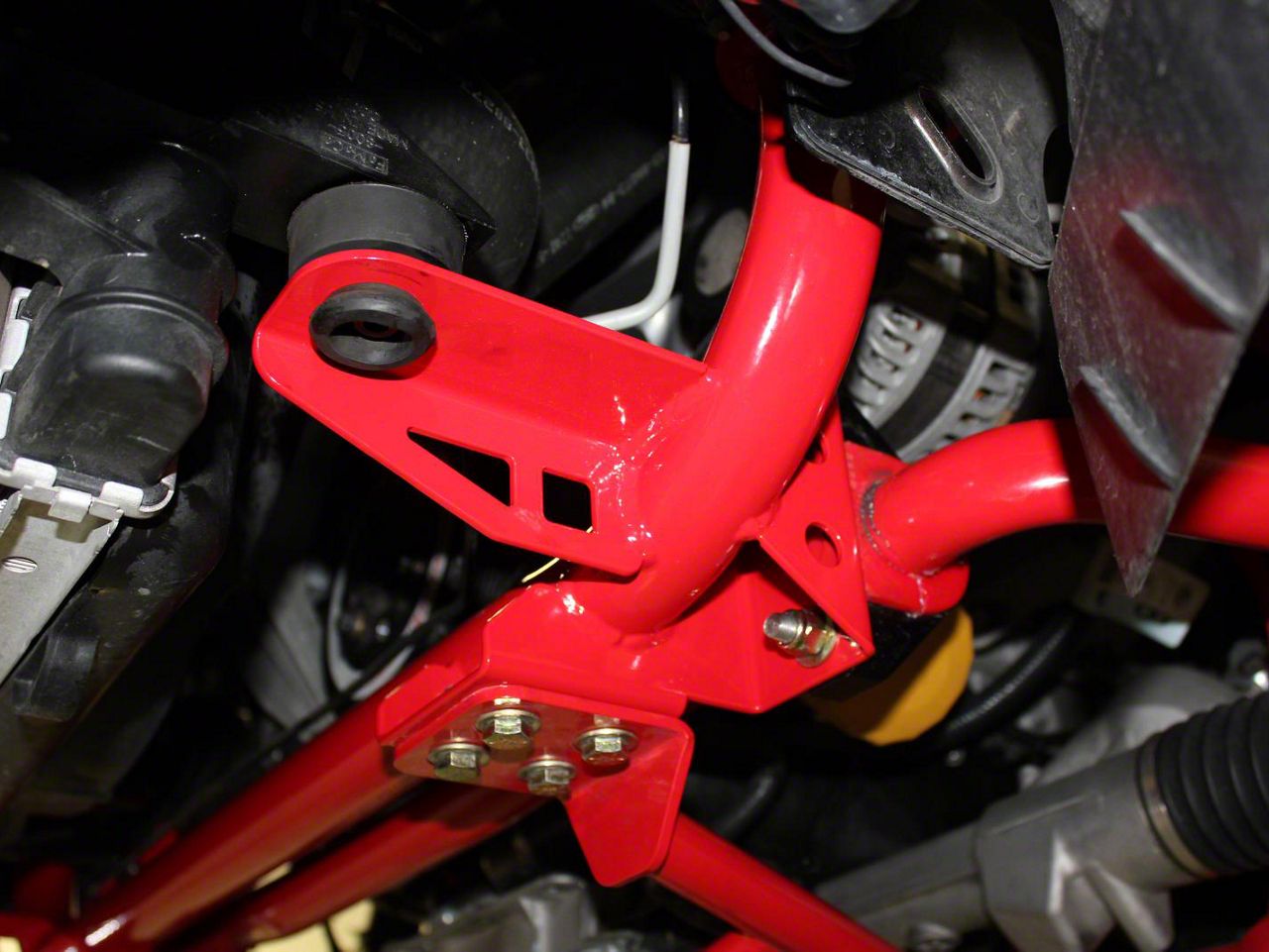 BMR Mustang Radiator Support Chassis Brace; Red BMR-CB004R (05-14 ...
