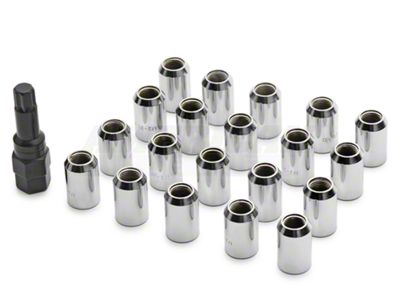 Chrome Locking Lug Nuts; Set of 20 (79-14 Mustang)