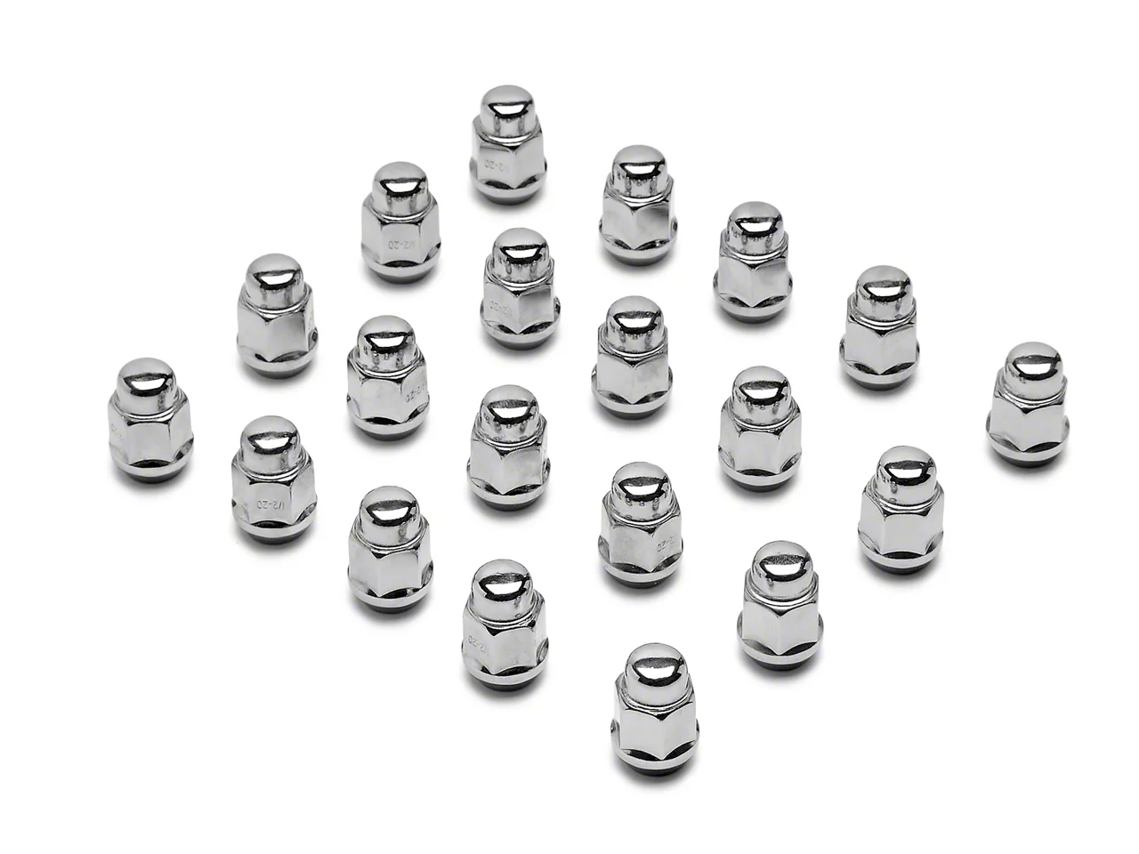 Mustang Chrome Acorn Lug Nut Kit; 3/4Inch; Set of 20 (7914 Mustang