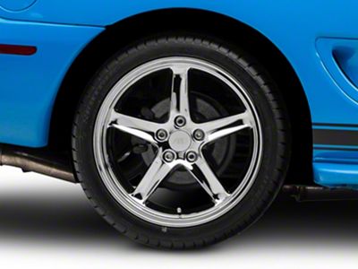 Deep Dish 1995 Cobra R Style Chrome Wheel; Rear Only; 18x10; 22mm Offset (94-98 Mustang)