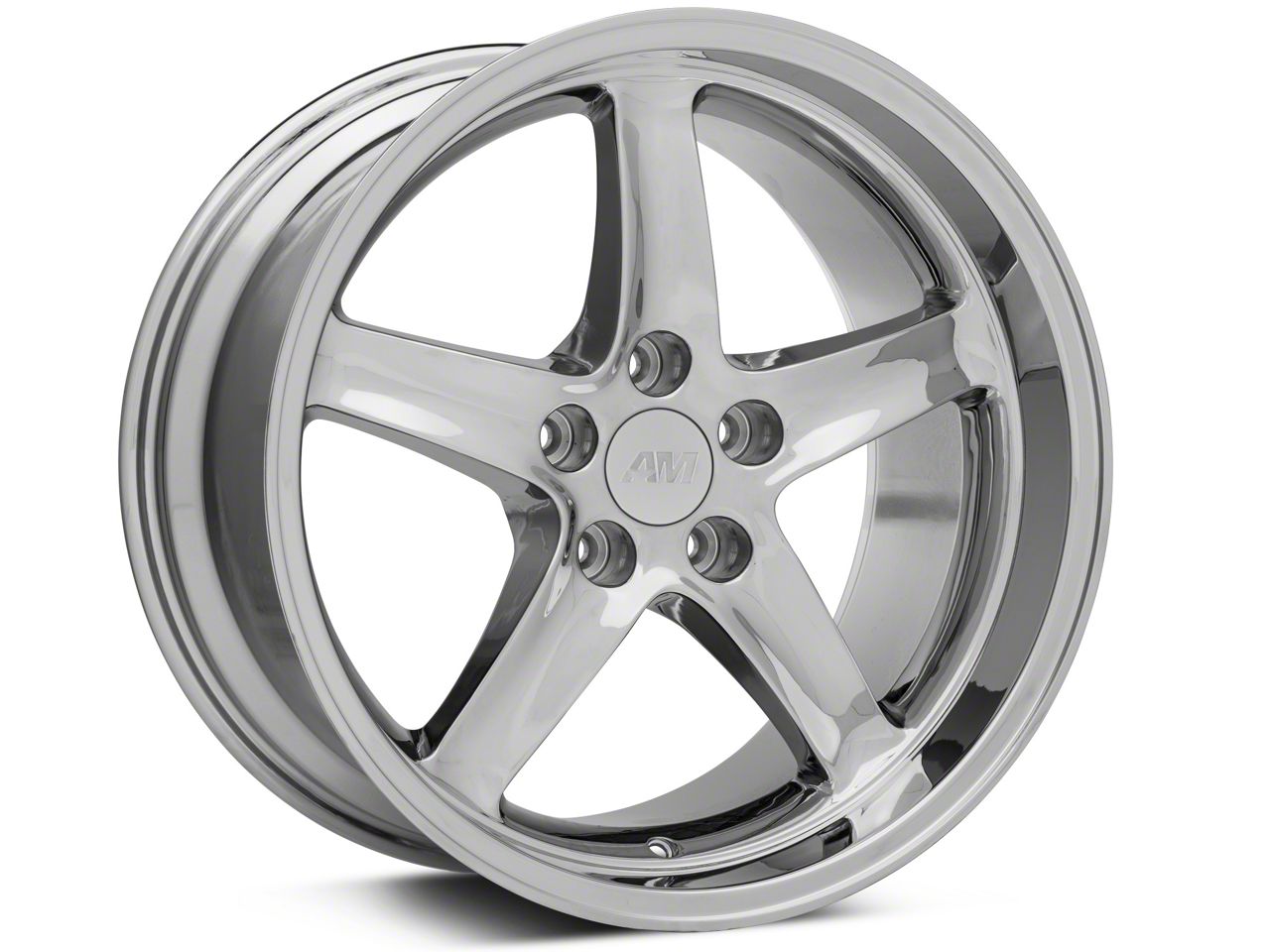 Mustang Deep Dish 1995 Cobra R Style Chrome Wheel; Rear Only; 18x10 ...