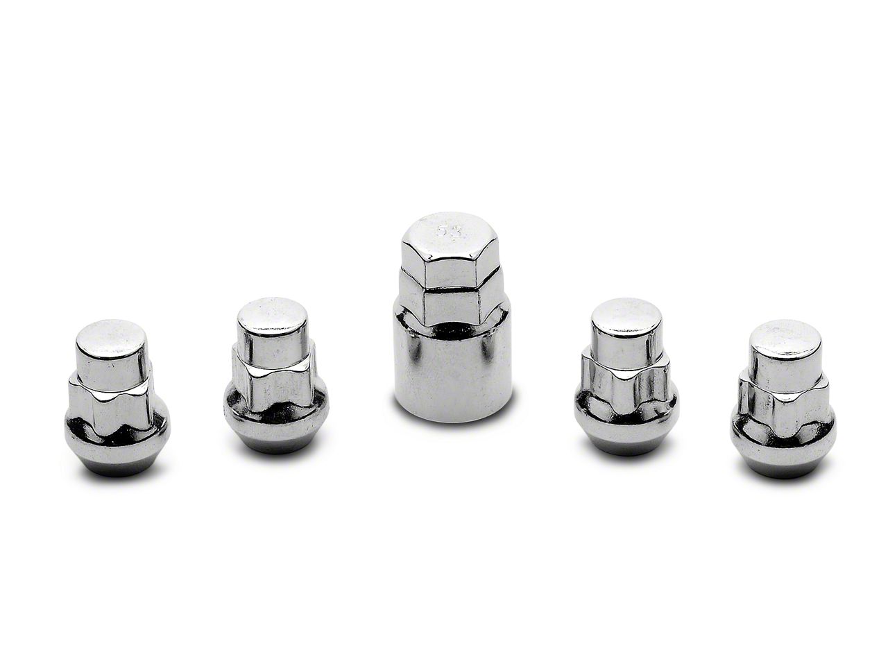 thumbnail image 2 of 20-Pack Chrome 1/2-20 Open End Acorn Lug Nuts – 60° Conical Seat For Ford Lincoln Mustang MKT MKX 2 of 6