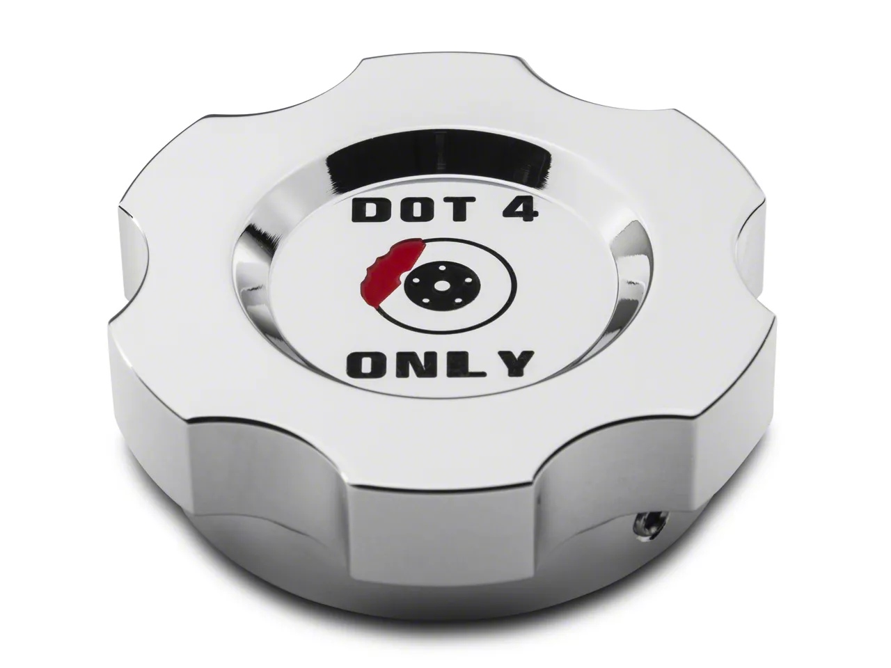 SpeedForm Mustang Modern Billet Brake Fluid Cap Cover; Chrome 390090