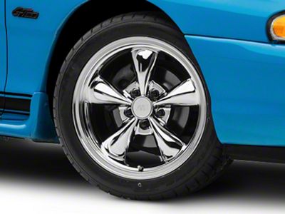 Staggered Bullitt Chrome 4-Wheel Kit; 17x9/10.5 (94-98 Mustang)