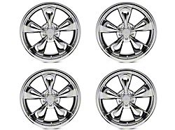 Staggered Deep Dish Bullitt Chrome 4-Wheel Kit; 20x8.5/20x10; 38mm Offset (05-09 Mustang GT, V6)