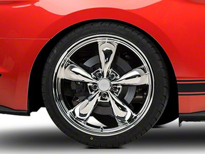 Deep Dish Bullitt Chrome Wheel; Rear Only; 20x10; 48mm Offset (15-23 Mustang EcoBoost w/o Performance Pack, V6)