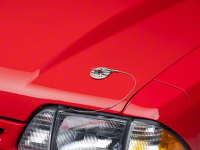 SpeedForm Modern Billet Hood Pin Appearance Kit; Chrome (79-93 Mustang)