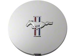 Ford Pony Wheel Center Cap with Tri-Bar Pony Emblem; Chrome (90-93 Mustang)