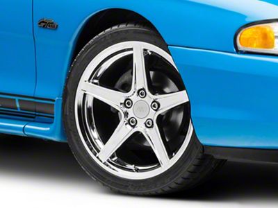 Staggered Saleen Style Chrome 4-Wheel Kit; 18x9/10 (94-98 Mustang)